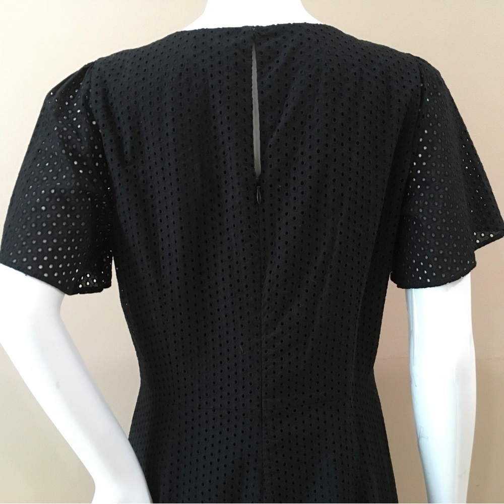 J. Crew dress Eyelet Mini Fit&flare Black women 4 AR986 - Picture 5 of 7